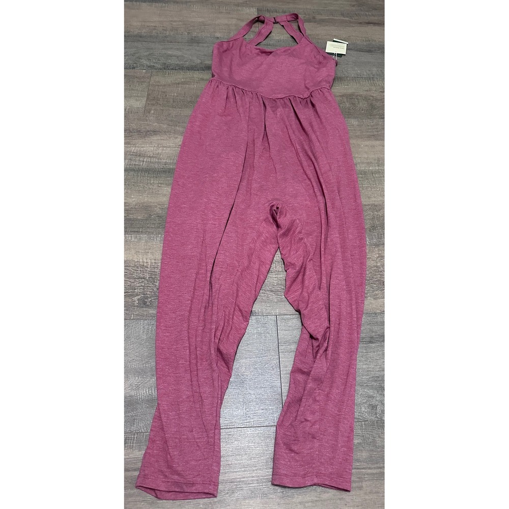 Halara Backless Twisted Cut Out Wide Leg Jumpsuit Magenta Pink XL NWT